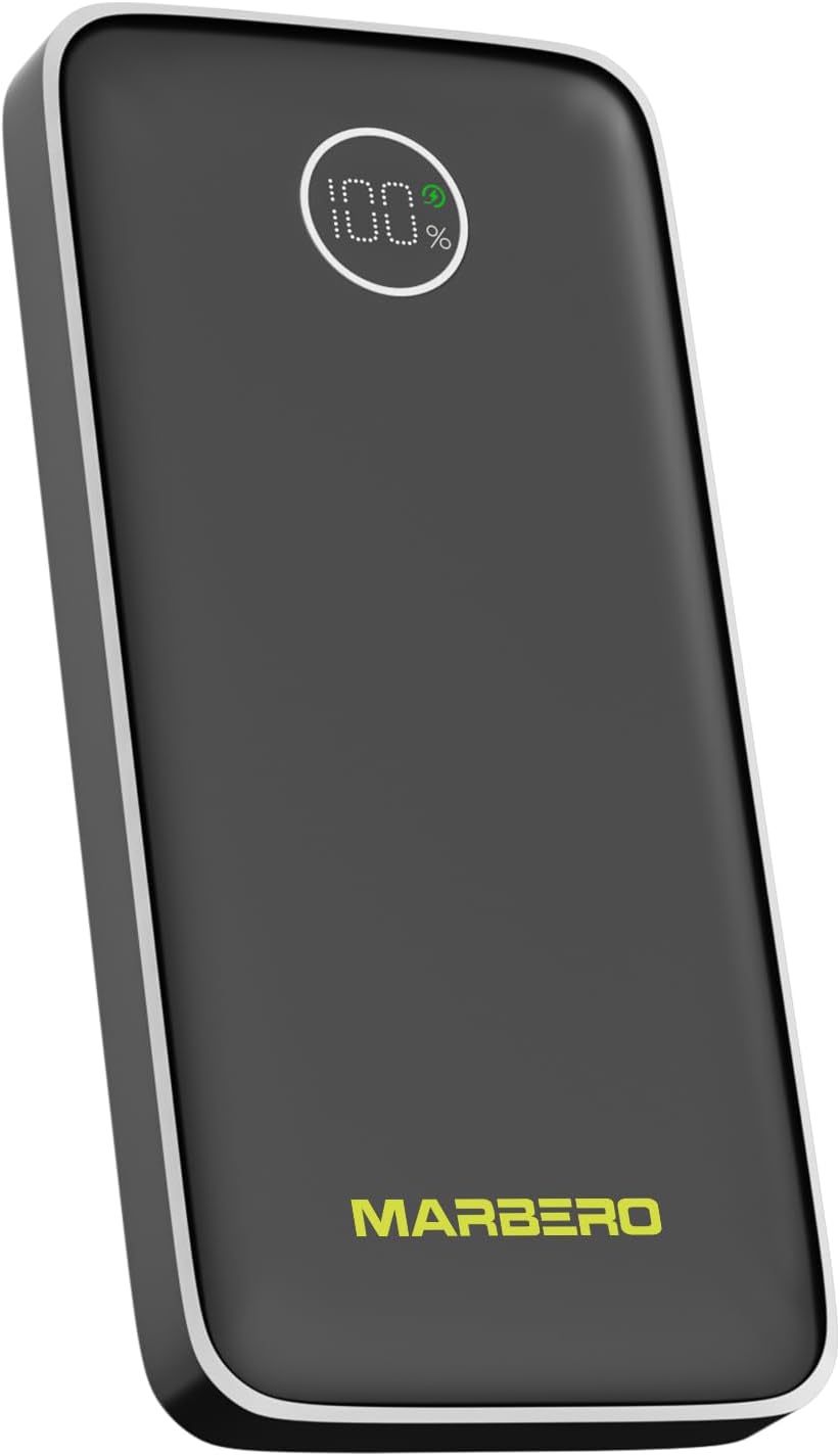 MARBERO Small Portable Charger 10000mAh 22.5W Slim Power Bank Fast Charging with PD USB C*1 & QC USB A*2 External Battery Power Bank with LED Display Battery Pack for Phones Tablets etc Camping Travel - Amazon product rated Grade B