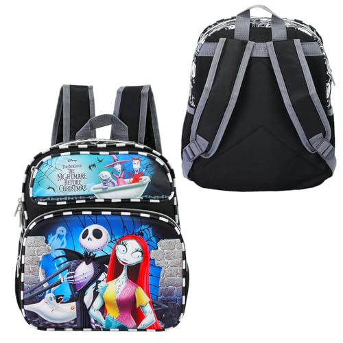 Disney Nightmare Before Christmas Mini Backpack for Girls - Bundle 12” Jack Skellington Backpack with Front Pocket Plus Stickers, Water Bottle, More3