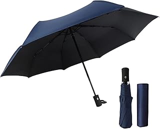 Xspring Automatic Umbrella, Windproof Travel Umbrella, Lightweight Strong Mini Portable Umbrella, Compact Folding Umbrella, Auto Open-Close Umbrella for Men and Women