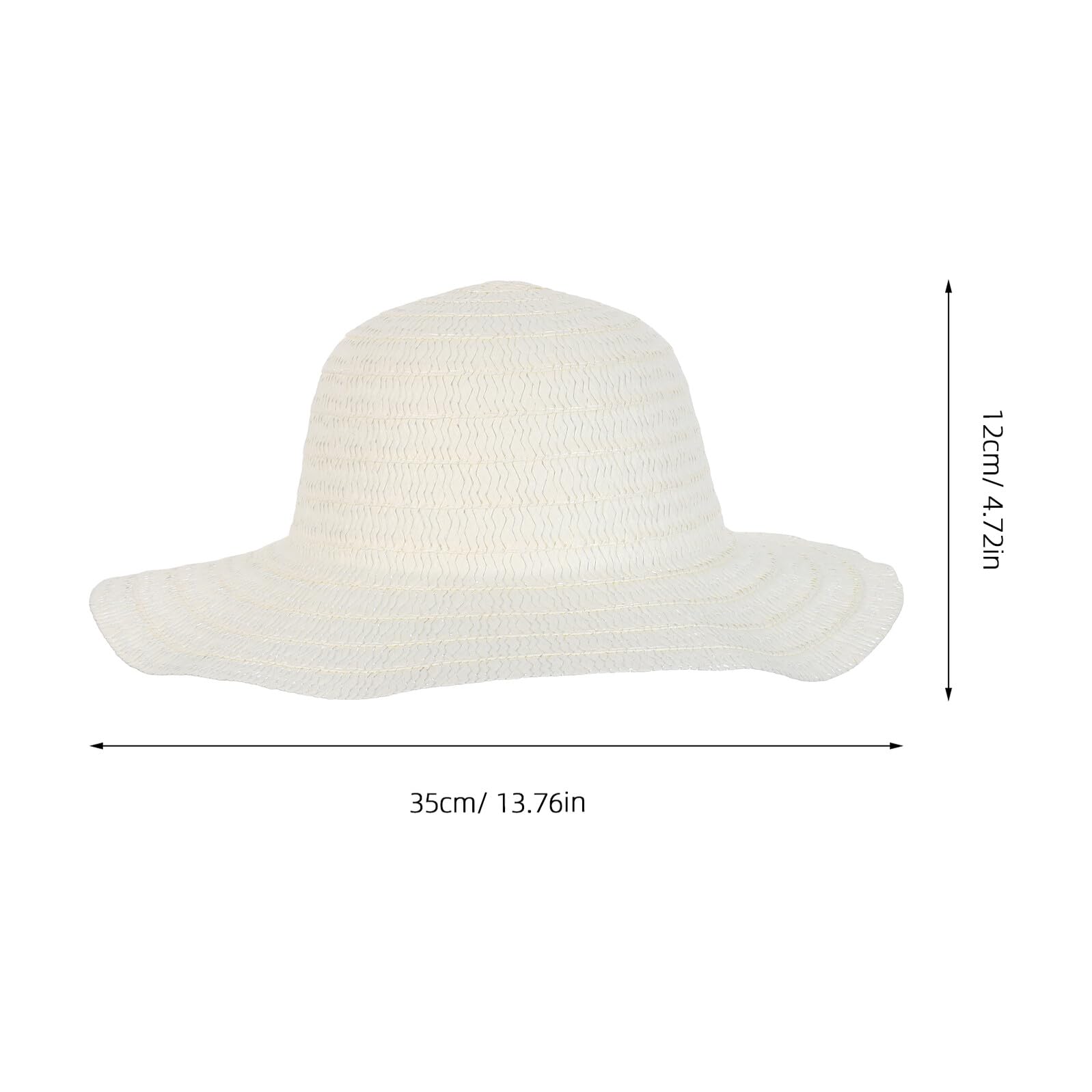 Chapeau de Paille Tressé à Larges Bords 12 Pièces, PP, Unisexe | Beige, Design Chinois Tressé, Lot pour Cosplay et Loisirs Créatifs, Format Adulte