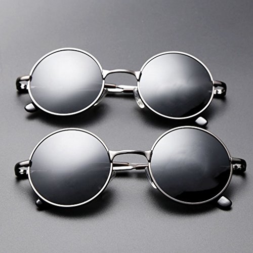 Lunettes de soleil polarisées rétro YL en alu-magnésium de forme circulaire