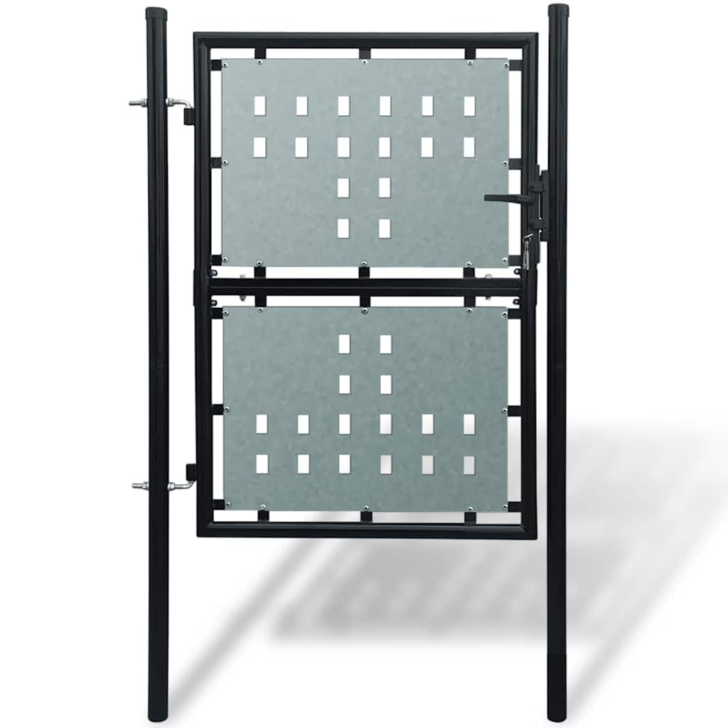vidaXL Puerta de Valla Individual Negra de 100x200 cm