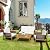 PATIOJOY 4 Pieces Outdoor Acacia Wood Furniture Set, PE Wicker Conversation Set with Coffee Table and Soft Cushions, Sofa for Garden, Poolside and Backyard (1, Off White)