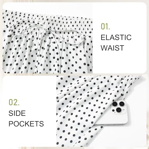 Adigaber Women's Shorts Wide Leg Drawstring Shorts with Pockets Loose Casual Culottes - Image 5
