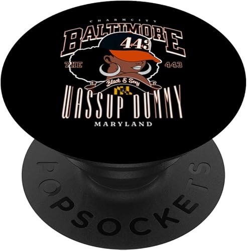 443 Código de área Baltimore Maryland Flag Blaq Girl Bmore Pride PopSockets estándar PopGrip
