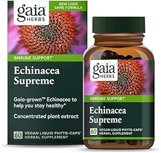 Gaia Herbs Echinacea Supreme - Immune Support Supplement - Echinacea Purpurea and Echinacea Angustifolia Blend to Support Immune System - 60 Vegan Liquid Phyto-Capsules (30-Day Supply)