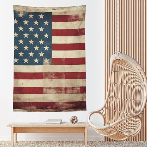 Drapeau américain vintage tapisserie murale légère pour déco de chambre d'ado et studio