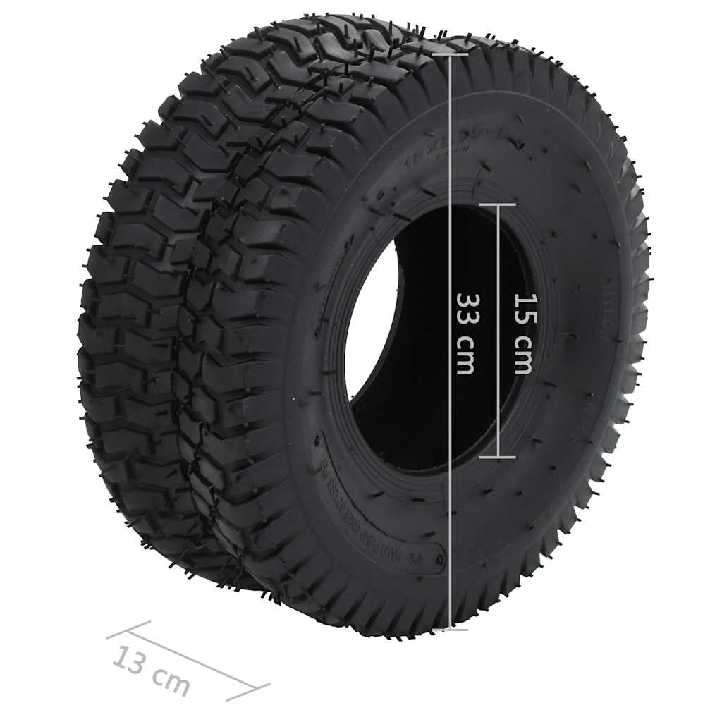 Opony do taczki, 2 sztuki, 15 x 6,00-6, 4PR, gumowe odporne na przebicie, do dużych obciążeń, transportu, ogrodu, budowy, antypoślizgowe, stabilne felgi, łatwe w montażu, trwałe, odpowiednie