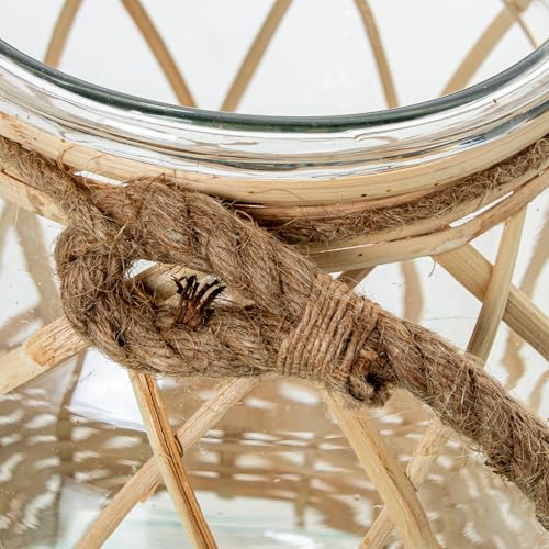 Lanterne en verre contre le vent avec anse en corde pratique - 6