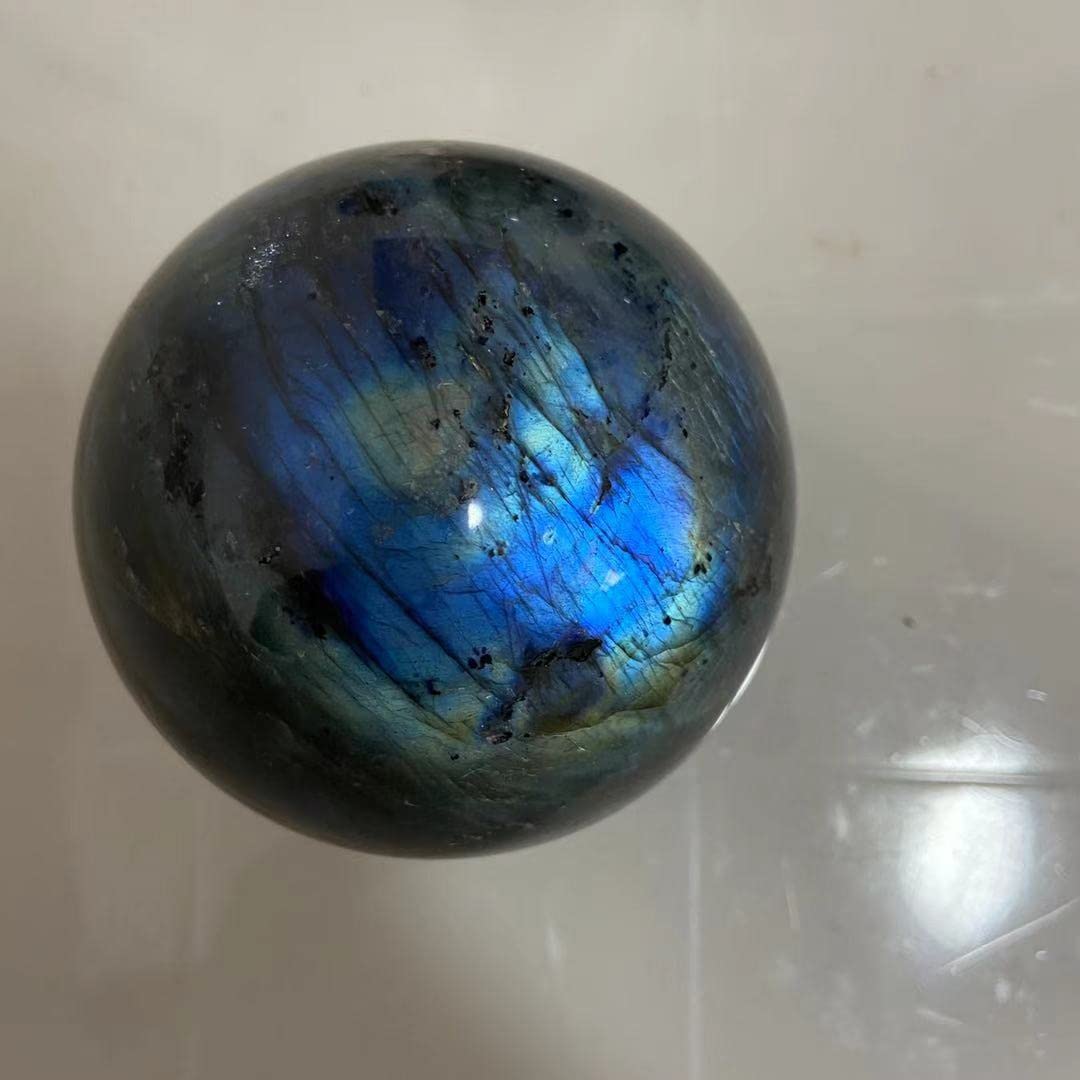 Regalo 1pc Bola de Cristal Natural Tirador Natural Bola de Piedra Larga Cal Piedra de luz de Luna Cristal decoración hogareña(Size:6-7cm)