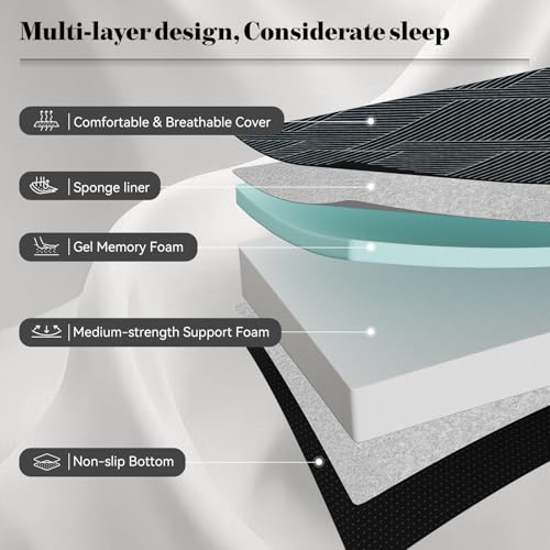 Image of Vamcheer Folding Mattress Full Size Foldable Mattress 6 Inch 73 inchx52 inchx6 inch | Tri Folding Mattress Trifold Memory Foam Mattress with Washable Cover, Handle & Non-Slip Bottom for Travel Camping Guest Room