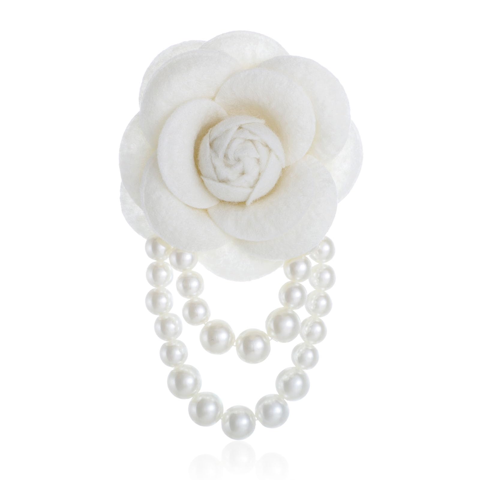 Vintage Camellia Pearl Tassel Brooches Bracelet Bohemian Pearl Safety Pins Bracelets Flower Hairpin Headpieces Shawl Pins Dainty Elegant Lapel Pin Wedding Party Dress Accessories for Women