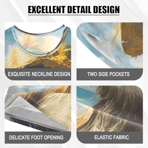 ALAZA Cute Sloth Ocean Beach Pajamas Set Short Sleeve Cotton Sleepwear Summer Pjs 2 Piece 5-14Y4