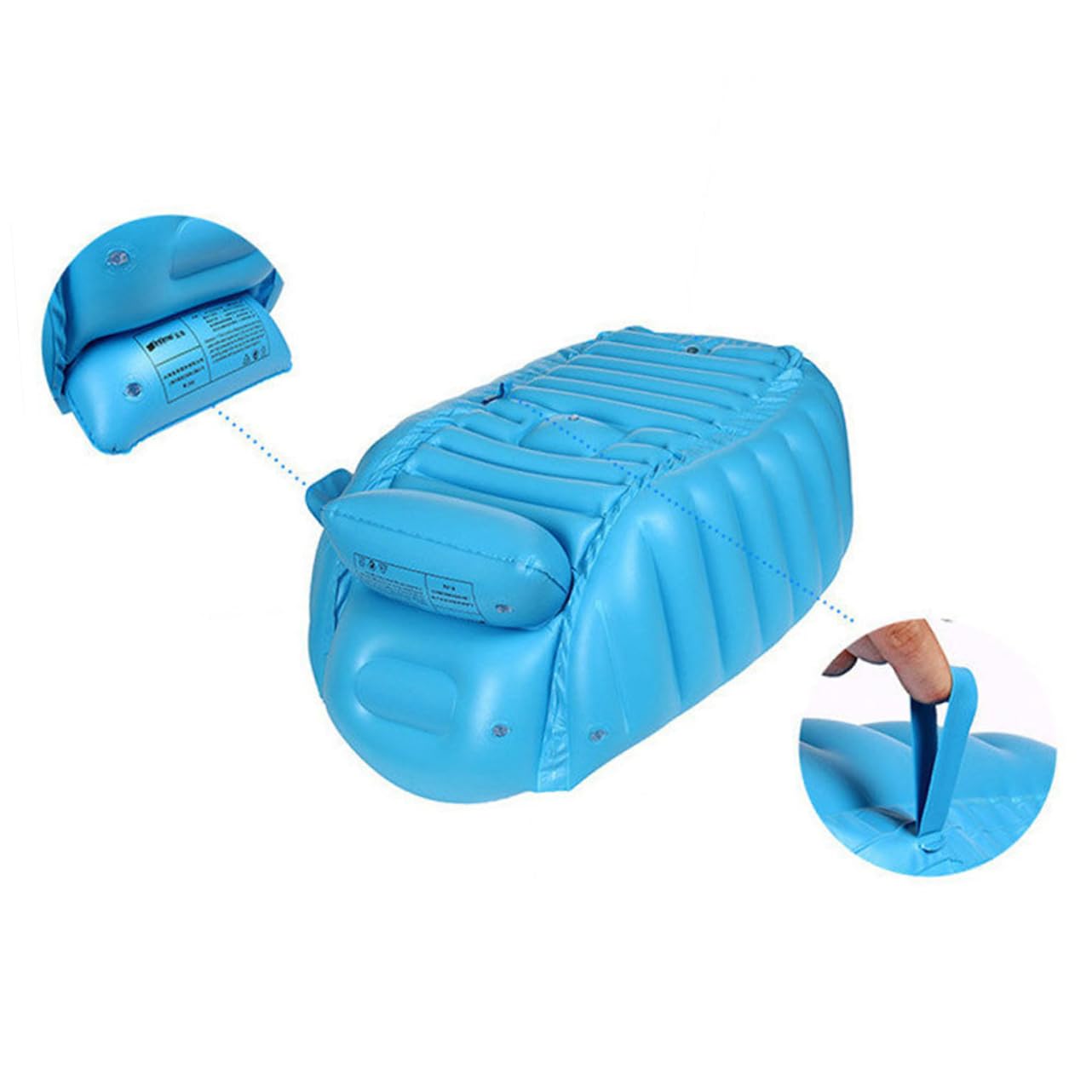 Bañera Inflable para Bebés Azul Portátil de Plástico para Viaje