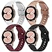 4 PACK Bands Compatible with Samsung Galaxy Watch 4 Band 40mm 44mm, Galaxy Watch 4 Classic Band 42mm 46mm, 20mm Adjustable Silicone Sport Strap Replacement Band for Galaxy Watch 4 Women Men (4Pack D)