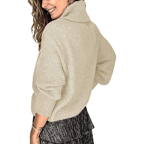 Women's Oversized Turtleneck Chunky Pullover Sweaters Cowl Neck Long Sleeve Winter Slouchy Loose Knit Sweaters4