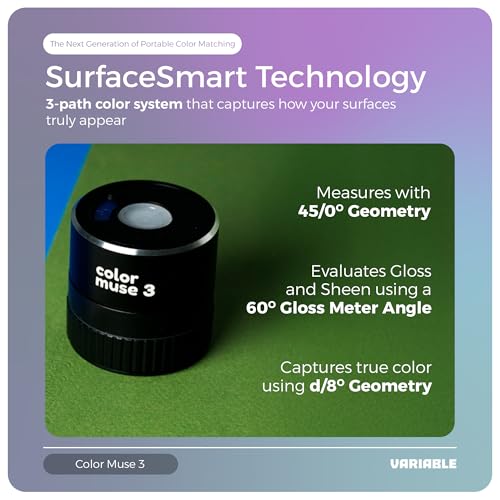 Image of COLOR MUSE 3 Portable Color Matching and Paint Scanner Device - Wireless Digital Colorimeter Sensor for Accurate Color and Sheen Detection - Pocket-Sized, Easy Carry, Indoor /Outdoor Projects - Black