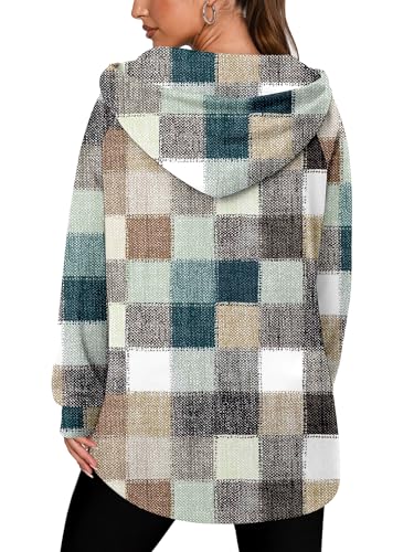 onlypuff Women Hoodie Pullover Trendy Quarter Zipper Lapel Sweatshirts Drawstring Cute Hooded Tunic Tops with Side Pockets