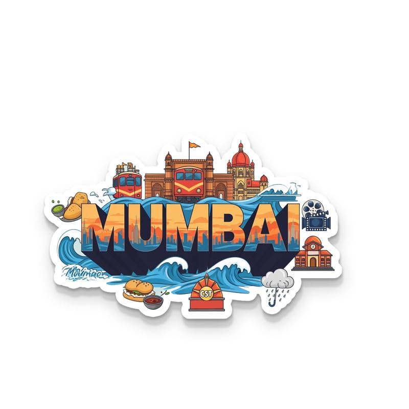 Image of Mumbai 02 Fridge Magnets, Glossy Finish, Stylish Magnet for Fridge, Wardrobe & Metal Surfaces