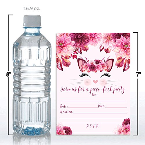 Invitation anniversaire fille chat prête à remplir pour manque de temps - 4