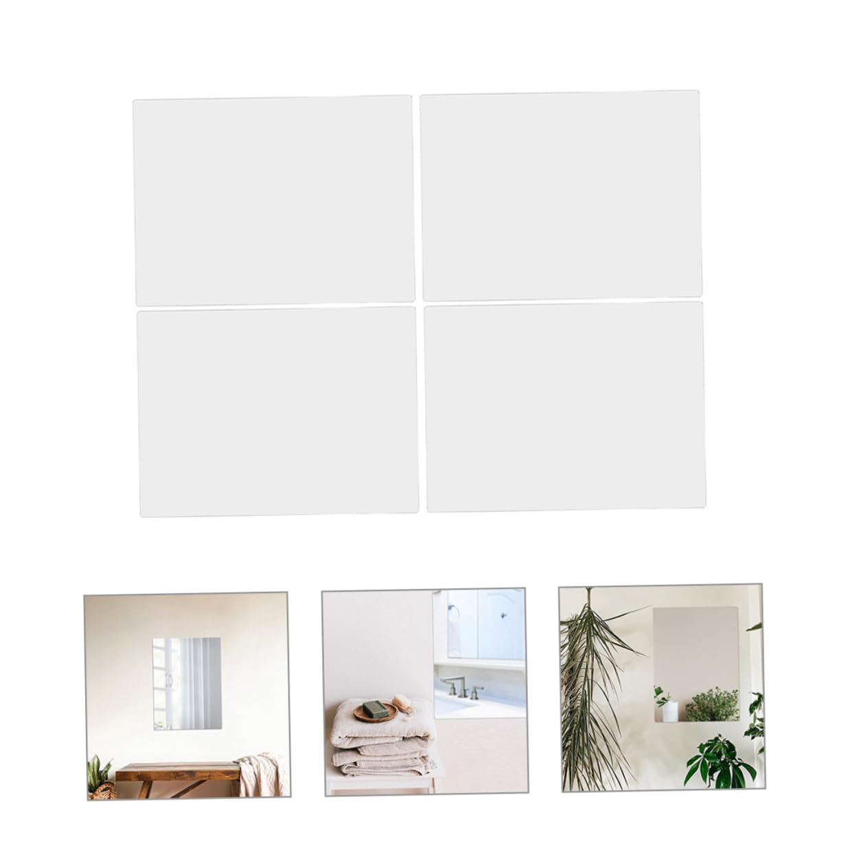 Ciieeo 4 pezzi Autoadesivo Acrilico da Design Moderno e Versatile per Bagno e Camera da Facile Installazione Forare Superficie Facile da