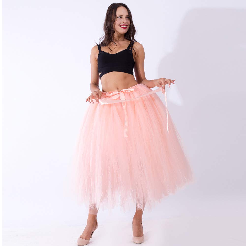Frauen Mesh TüllTutu Rock Brautjungfer Prinzessin Rock Bubble Umstandsrock Gummizug