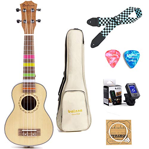 Soprano Ukulele 21 inch, Balnna Traditional ukulele for beginner, Professional Wooden Guitar
