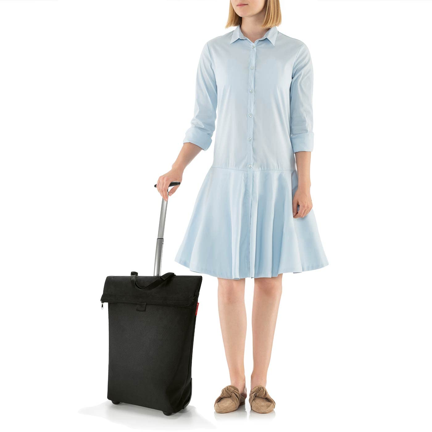 reisenthel trolley M - Carrello Multiuso per Spesa, per Viaggio o Lavoro, Capiente e Pratico, con Cerniera e Manico Estensibile, Tessuto Idrorepellente, 43 L, Nero