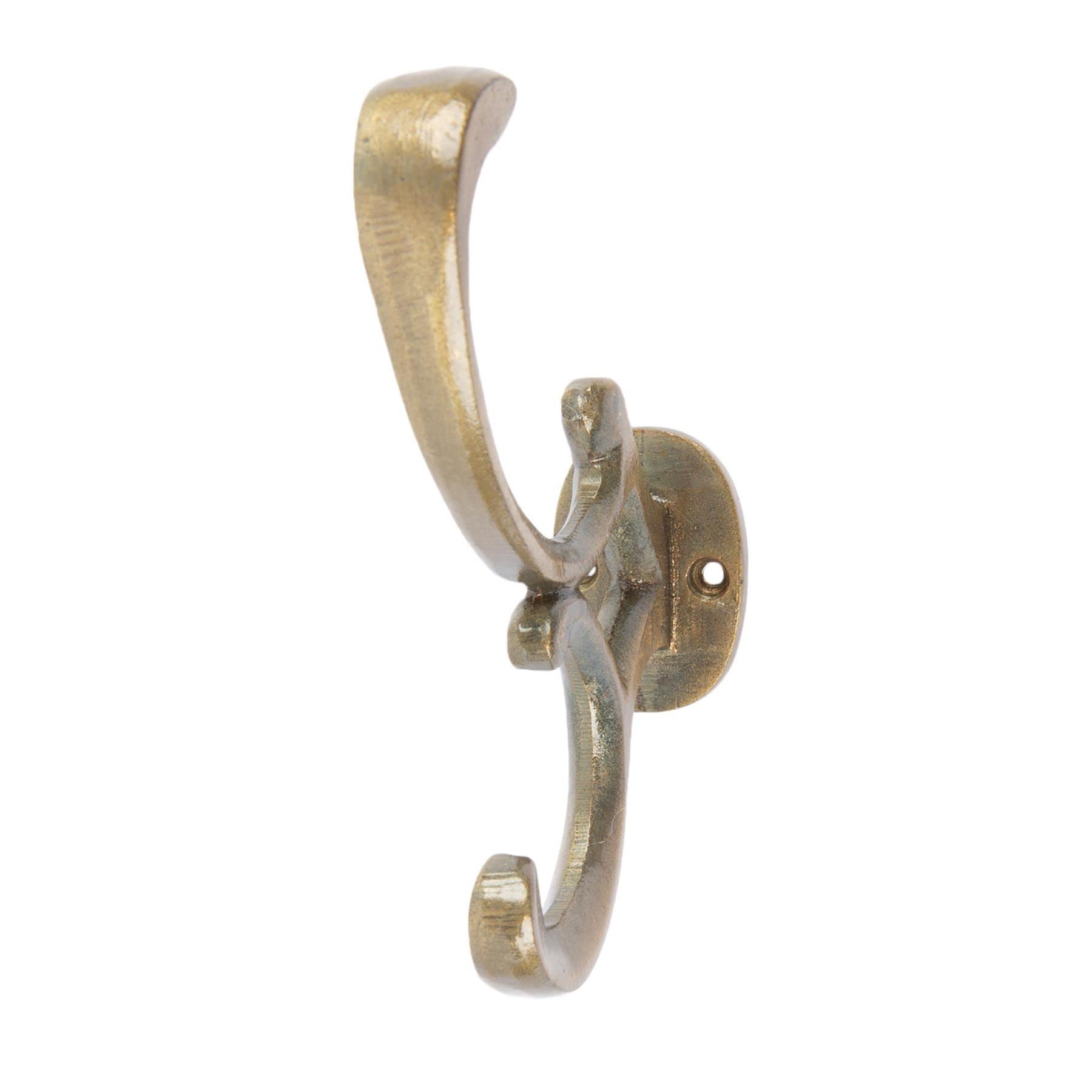 Hammer And Tongs Brass - Ornamental Hat & Coat Hook - W30mm X H130mm