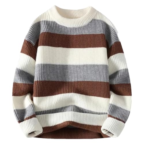 Men's Striped Sweater O-Neck Casual Knit Pullovers Long Sleeve Knitted Sweater Men Warm Tops