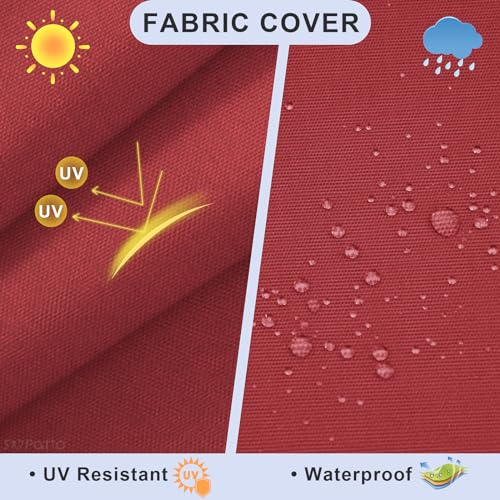 Skypatio Only Cover(Cushion not Included), Recliner Replacement Cushions Cover, Washable Cushion Deep Seat Cover, UV Resistant, Fade Resistant and Water Repellent, Red