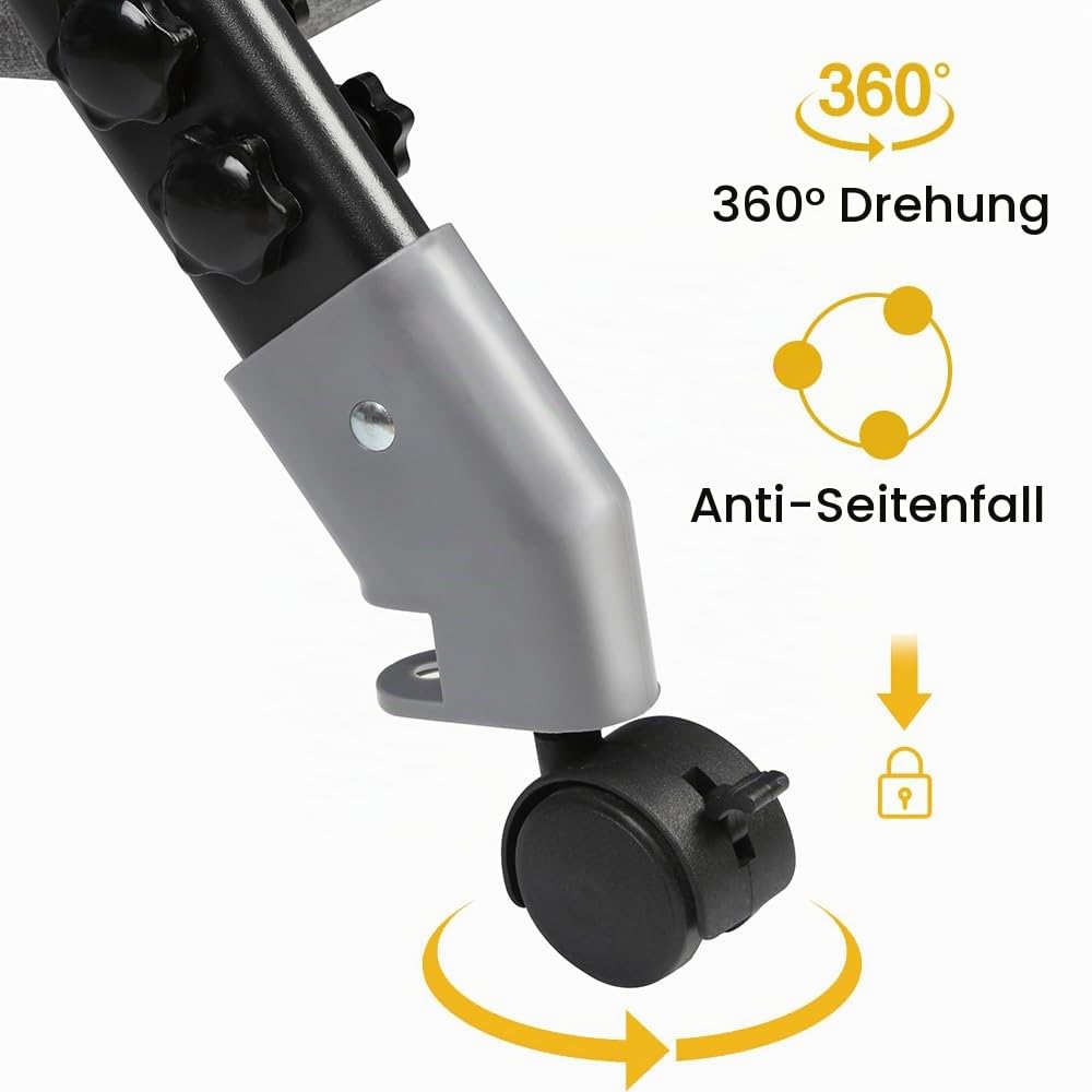HUOLE 3 in 1 Beistellbett & Babywiege & Reisebett, 4-stufig Höhenverstellbares Babybett, neigbar, Kinderbett, Stubenwagen für Babys bis 25kg belastbar-104 * 52 * 100-110cm – Leinengrau