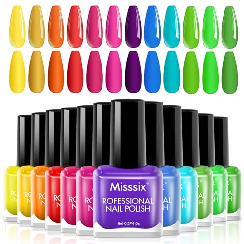 Misssix Nail Polish Set Quick Dry Nail Polish Mini Nail Lacquer Strengthening Manicure DIY Nail Art Salon Home Gifts For Women Girl