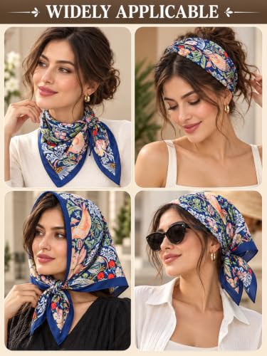 Image of Ravaiyaa - Attitude is everything Women Printed Silk Bandana 21 x 21 Inch Square Headband & Hair Wrap, Soft & Versatile | Fashion Neck Wrap