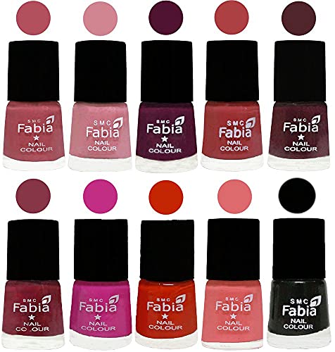Image of ALL IN ONE (PACK OF 10), Long Lasting Glossy Nail Polish, 6 ml Each, All Vibrant Colours,02193