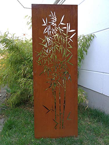 Zen Man Edelrost Garten Sichtschutz aus Metall Rost Gartenzaun Gartendeko edelrost Sichtschutzwand 150 * 50 cm 031915-1