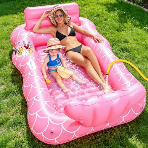 JONRRYIN Luftmatratze Pool Große Wasser Hängematte Luftmatratze Tanning Pool Erwachsene Aufblasbarer Sonnenpool Aufblasbare Wasserhängematte Pool für Sommer Poolpartys