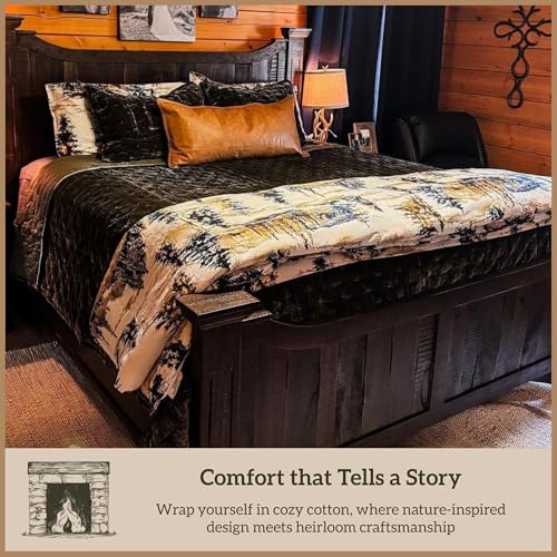 Image of Paseo Road Cabin Bedding Acadia 2 Piece Twin Pine Trees Comforter Set