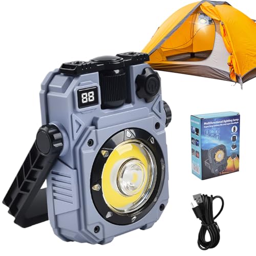 Luz de trabajo LED - Doble cabezal ajustable LED - Luz de inundación telescópica - Lámpara de pie | Luz de construcción portátil de intensidad alta, resistente al agua, tu habitación con esta