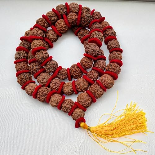 BIG Size 18mm Rudraksha Japa Mala Rosary Prayer Kantha Mala Panchmukhi 5 Mukhi 54+1 Beads Necklace Genuine Himalayan Original Authentic Nepali Rudraksha Mala Hindu Meditation Ornaments Yoga Garland4