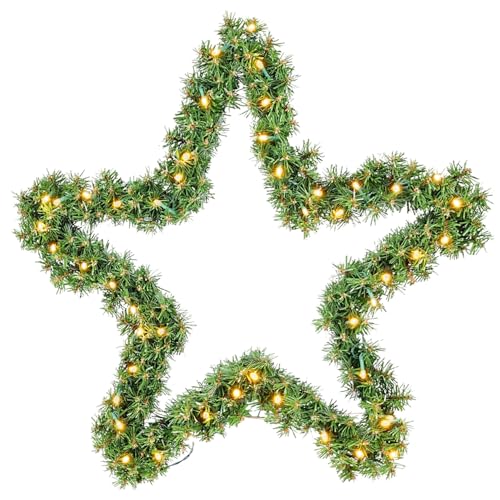 Weihnachtsstern Außen 40 cm 18 SALCAR 40 cm PVC Weihnachtsstern mit 200 grünen Zweigen und...