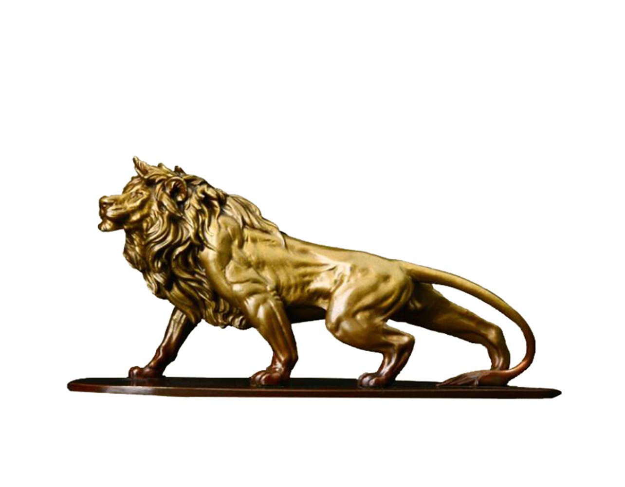 SnamicE Brass Lion Sculpture, Lion Sculpture Ornaments Metal Crafts Sculpture Artist Desk Creative Decoration,