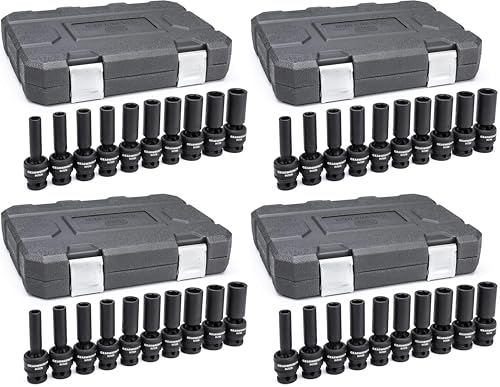 Image of GEARWRENCH 10 Pc. 1 /2 inch Drive 6 Pt. Deep Universal Impact Socket Set, Metric - 84945N (Pack of 4)