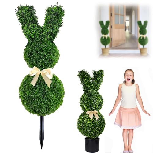 La Mejor Selección de Arbustos artificiales y topiarios los 5 más buscados. 50 VBGKTLX Topiario de Conejo, áRbol Topiario Artificial con Forma de Conejo Actualizado 2025, Planta de Boj de Pascua para DecoracióN de Porches de Pascua, Exterior E...