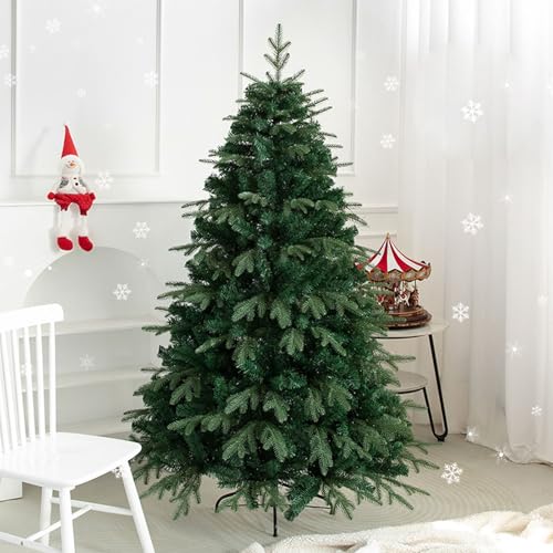 Árbol de Navidad artificial de abeto de 6 pies con puntas de ramas densas