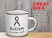Flairy Land Autism Awareness Day Camper Mug White 12oz -Autism Touches Us All - Acceptance Autistic Child Fighter Mom Speech Therapist Superpower Kid