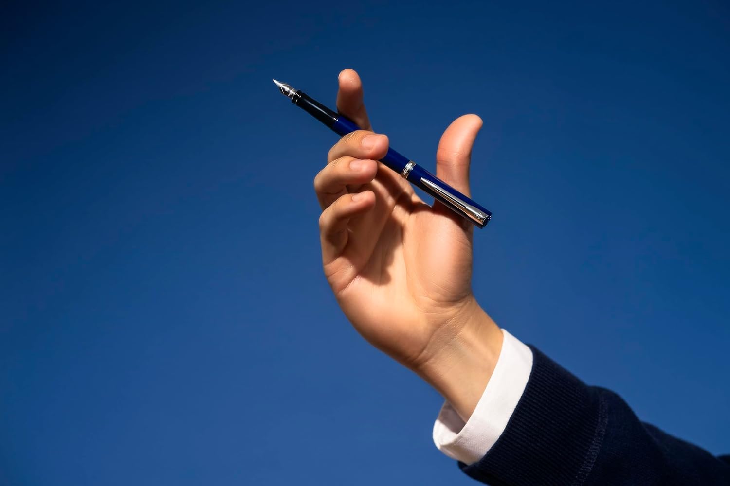Waterman Impression Pluma estilográfica con grabado – Pluma estilográfica premium personalizada – Elegante bolígrafo de escritura regalo para hombres y mujeres – Tinta azul (Blue CT)