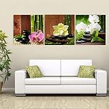 Lot de 3 Diamond Painting Kits Pierre Orchidée Bambou,DIY 5D Diamond Painting Full Kits pour Adultes Enfants,Broderie Diamant Strass Point De Croix Art Décor Murale À La Maison Square Drill,30x30cm