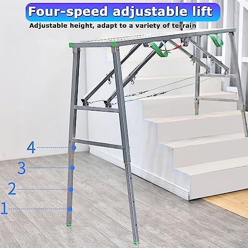 Échafaudage polyvalent portable avec plateforme réglable pour établi - 5