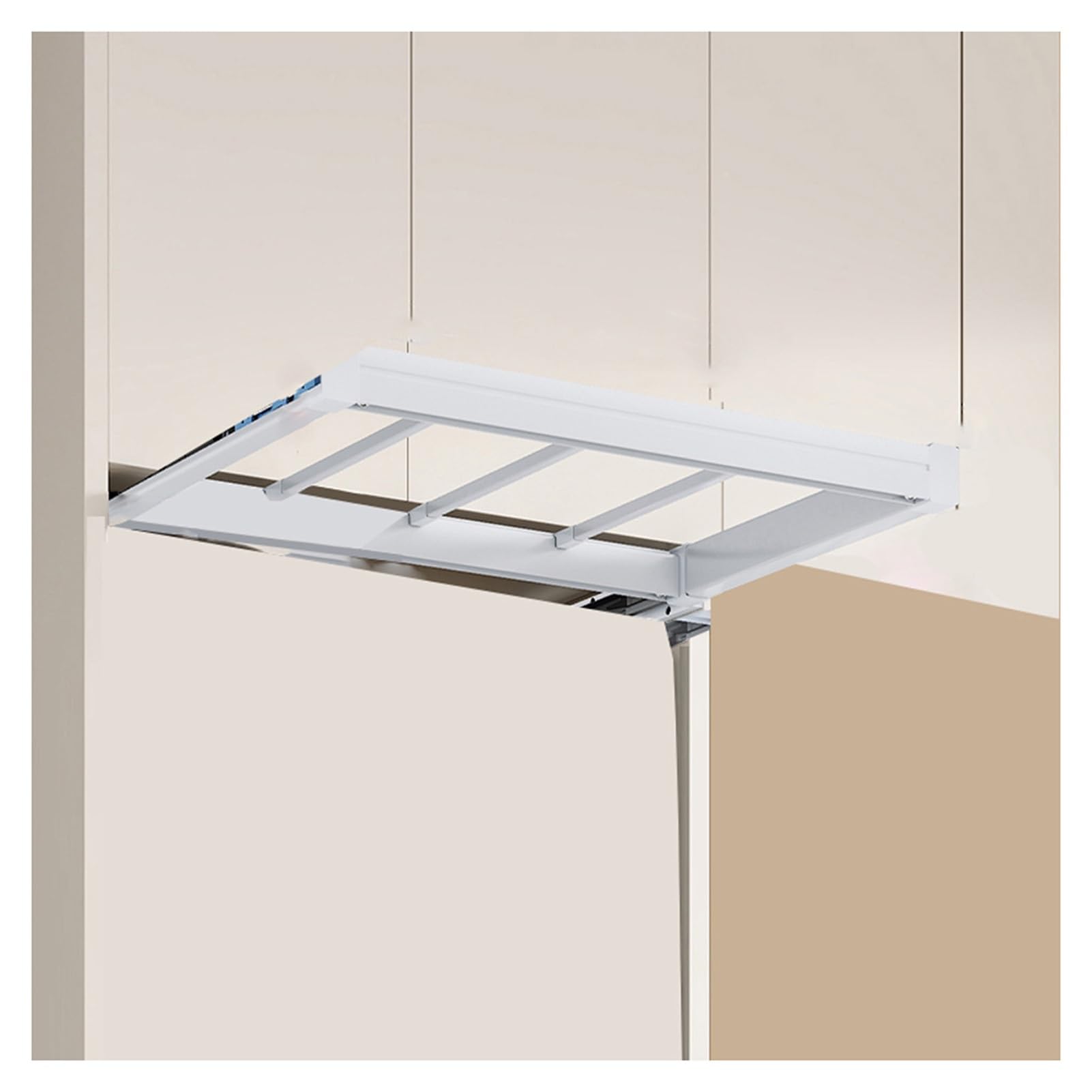 HTTGDGDH Adjustable Width Freestanding Clothes Drying Rack, Space Saving Laundry Shelf For Hanging Clothes And Other Items